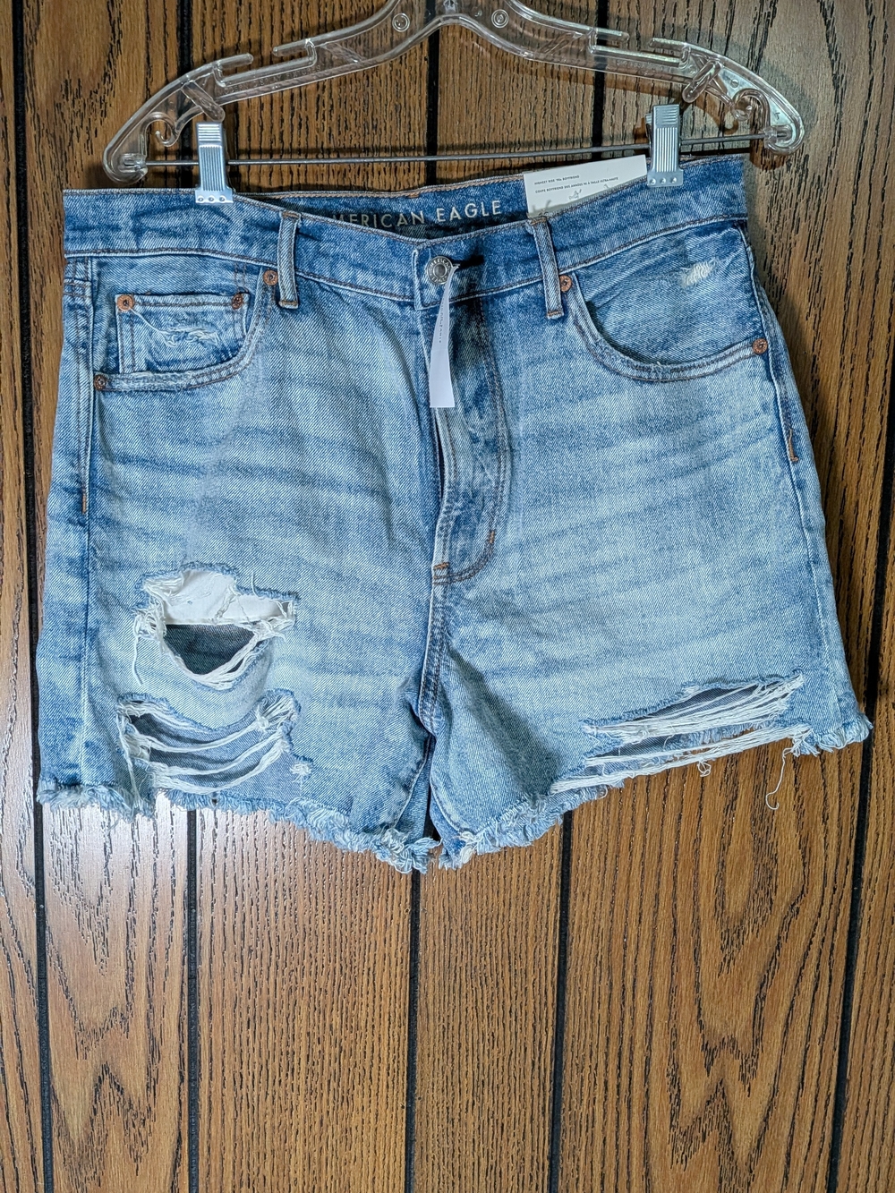American Eagle Outfitters Light Wash Distressed Denim Shorts